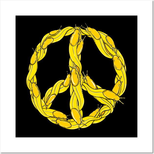 Banana Slug Peace Sign Wall Art by CattGDesigns